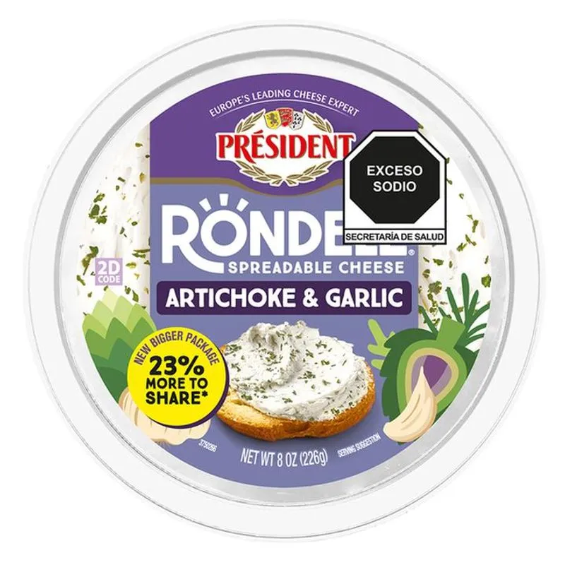 Queso Rondelé con Alcachofa y Ajo untable, 226g