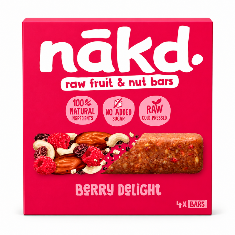 Barra de Frutos Secos y Nueces sabor Frambuesa, 4pz