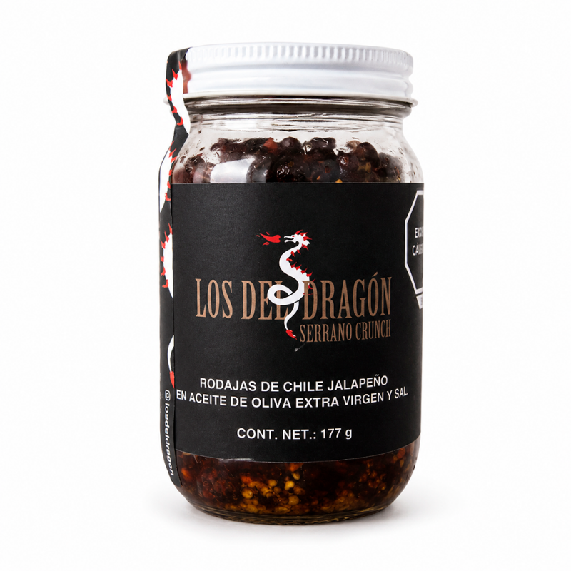 Rodajas de Chile Jalapeño en Aceite de Oliva Extra Virgen y Sal, 177g