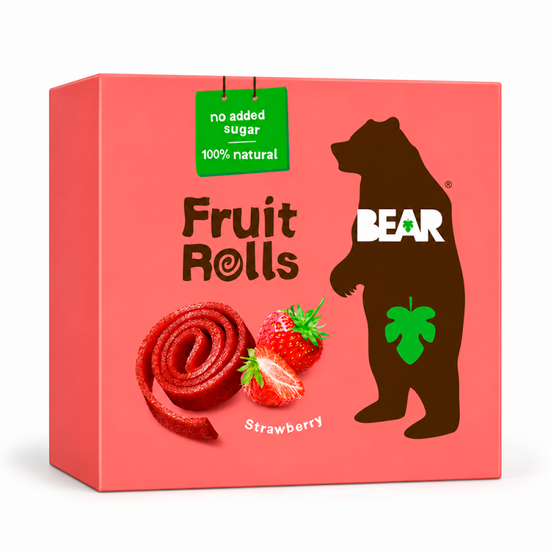 Rollos de Fruta Con Fresa Bear, 6/520g