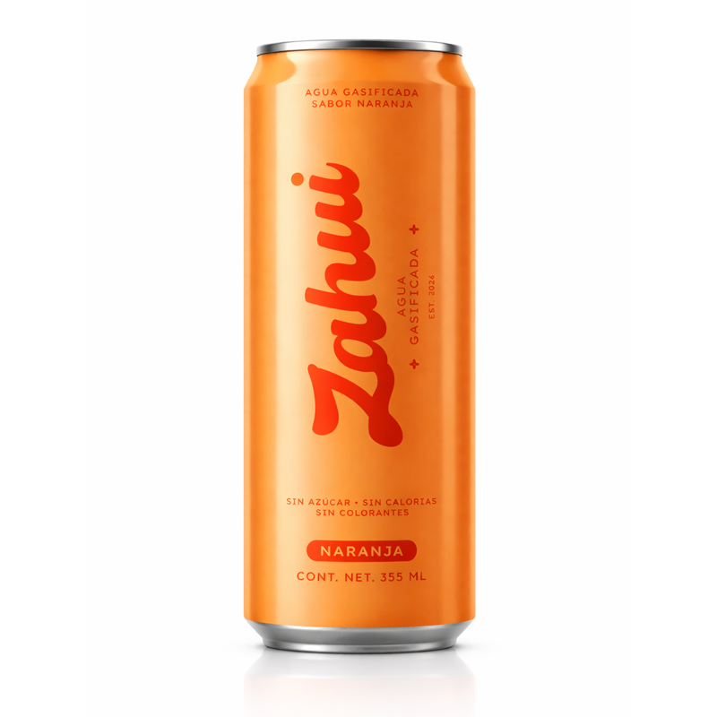 Agua Gasificada Zahui Naranja, 355 ml