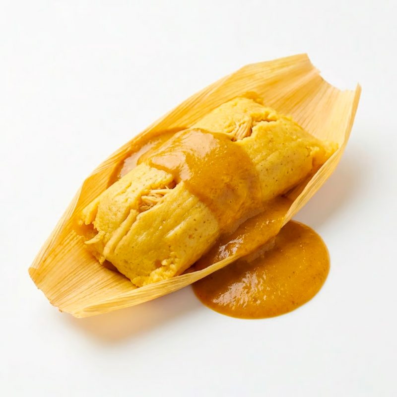 Tamal de Pollo con Mole Amarillito Recién Hecho