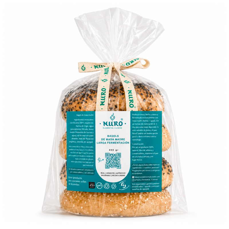 Bagel Orgánico de Masa Madre y Larga Fermentación, 400g