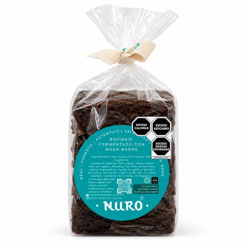 Brownie Orgánico Chocolate Amargo 70% Fermentado con Masa Madre, 400g