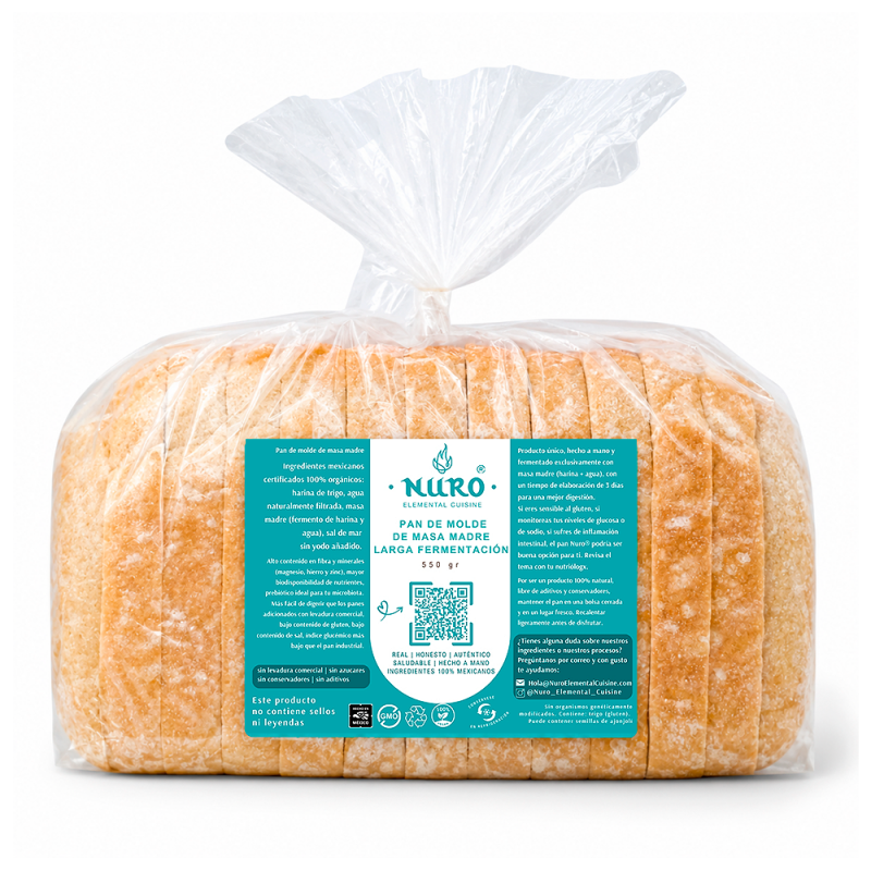 Pan de Molde Orgánico de Masa Madre y Larga Fermentación, 550g
