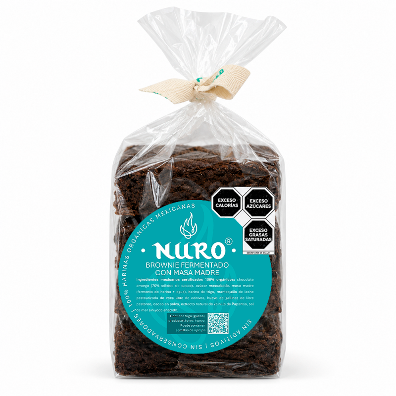 Brownie Orgánico Chocolate Amargo 70% Fermentado con Masa Madre, 400g