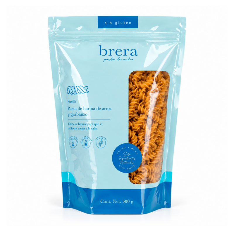Fusilli sin Gluten Harina de Arroz y Garbanzo, 500g
