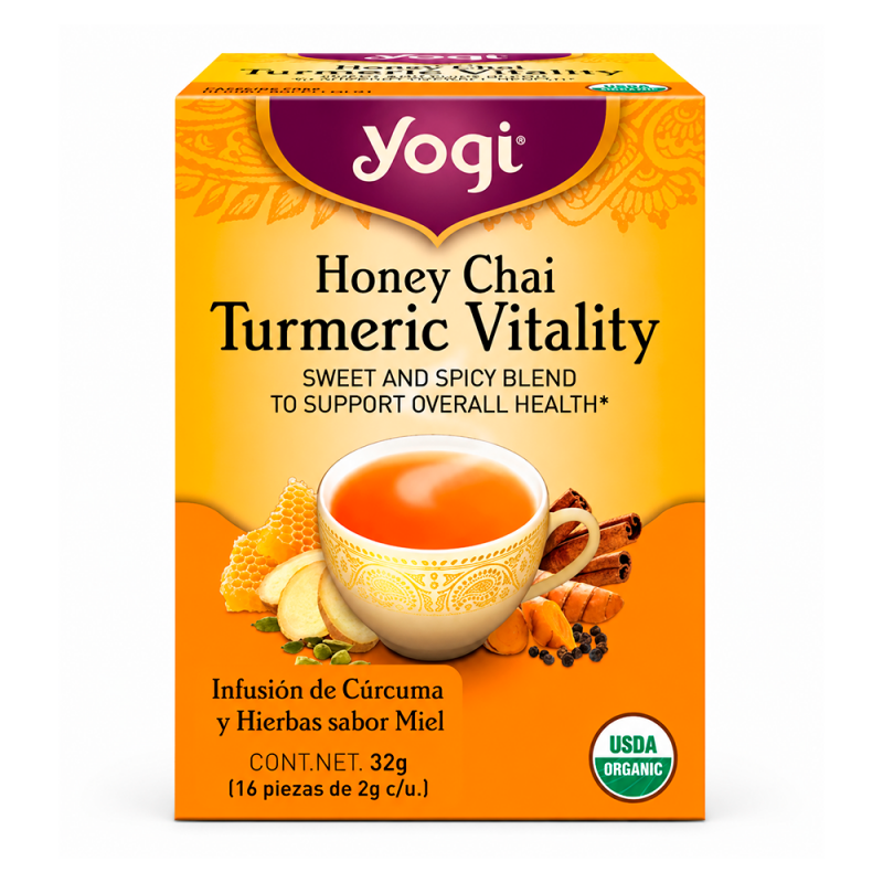 Infusión de Cúrcuma y Hierbas sabor Miel Yogi, 32g