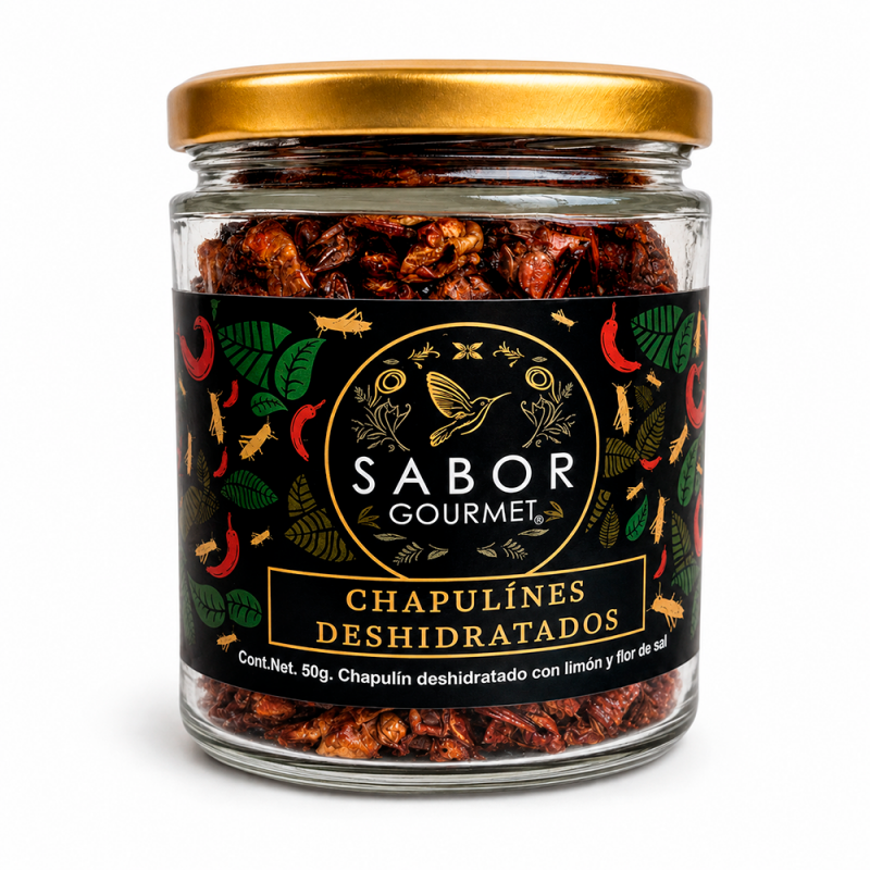 Chapulines Deshidratados con Chile y Limón, 50g
