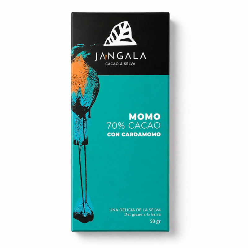 Barra de Chocolate Cardamomo 70% Cacao, 50g