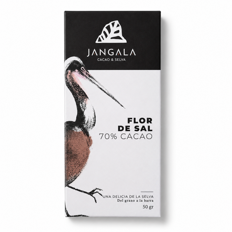 Barra de Chocolate Flor de Sal 70% Cacao, 50g