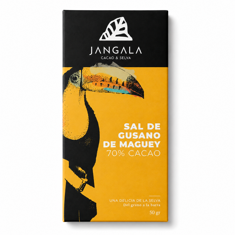 Barra de Chocolate Sal de Gusano 70% Cacao, 50g